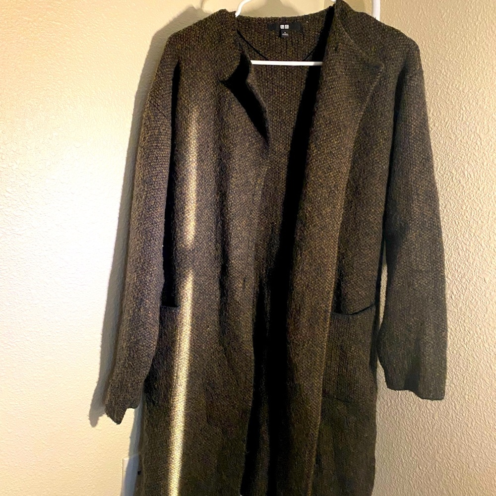 Uniqlo Brown Cardigan Coat Women’s Size Small
